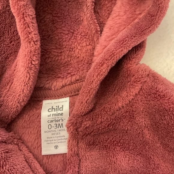2 Child of Mine Carters Zio Up Hooded Fuzzy Jackets Size 0-3 months - Picture 4 of 7